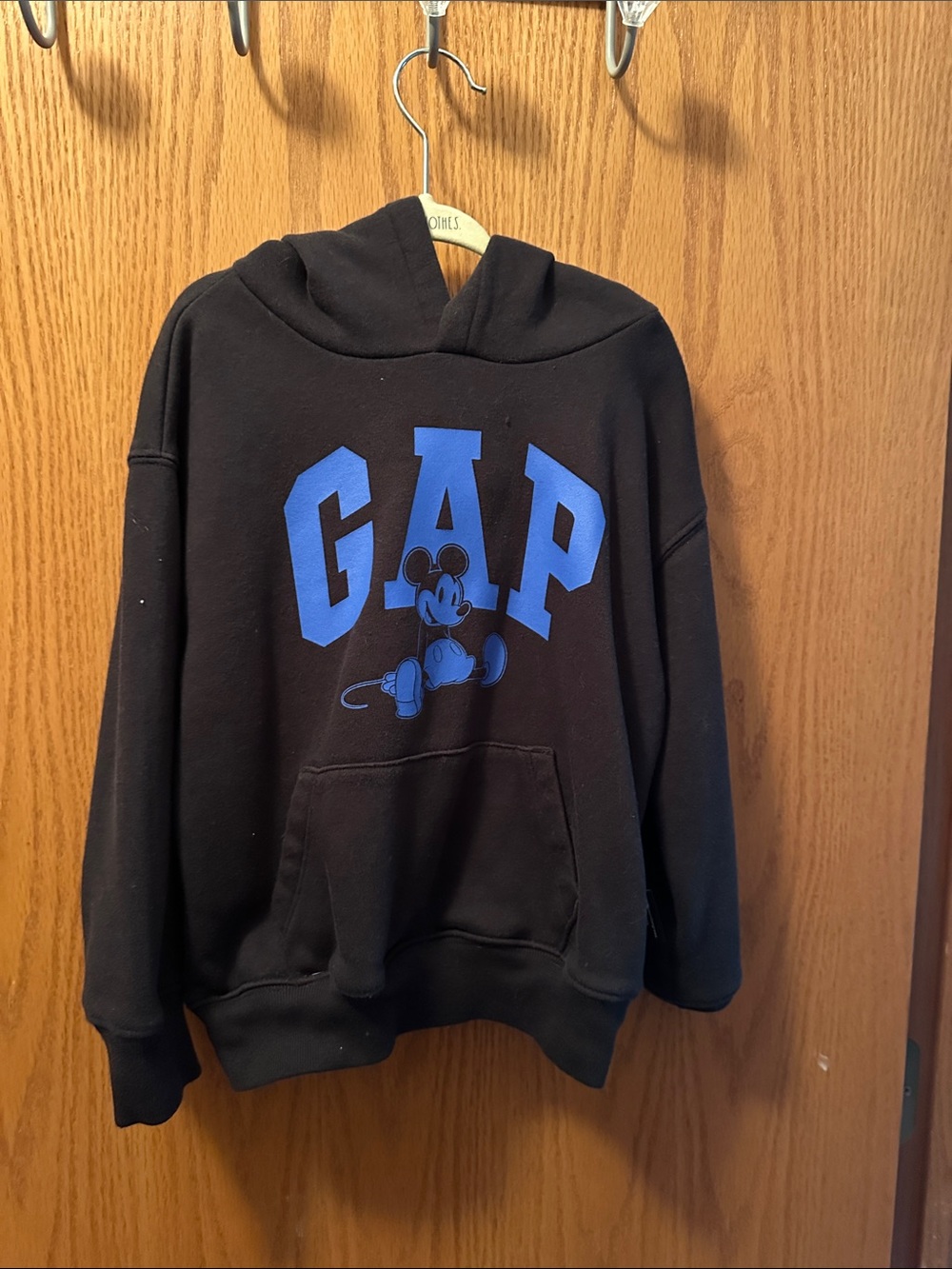 GAP toddlers Black Crewneck Hoodie with Blue Logo
